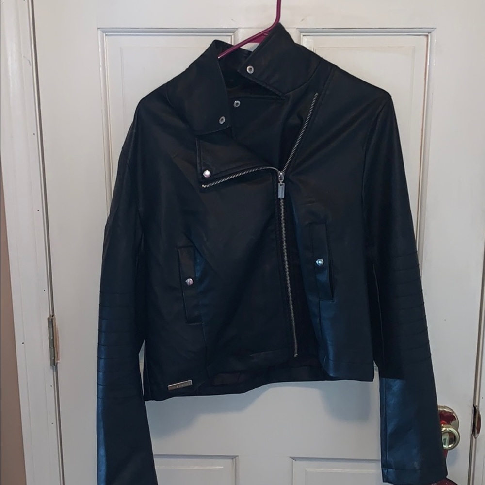 Black leather jacket